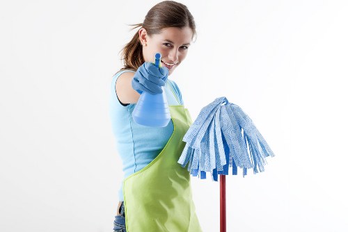 Professional hard floor cleaning in a Battersea home entrance