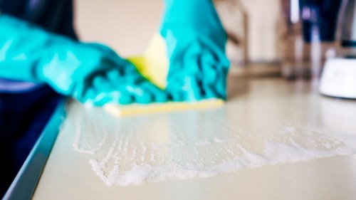 Hot water extraction carpet cleaning process in a Battersea property