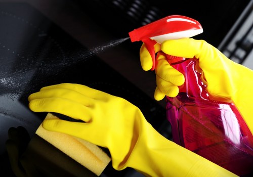 Payment and invoice documents beside cleaning supplies